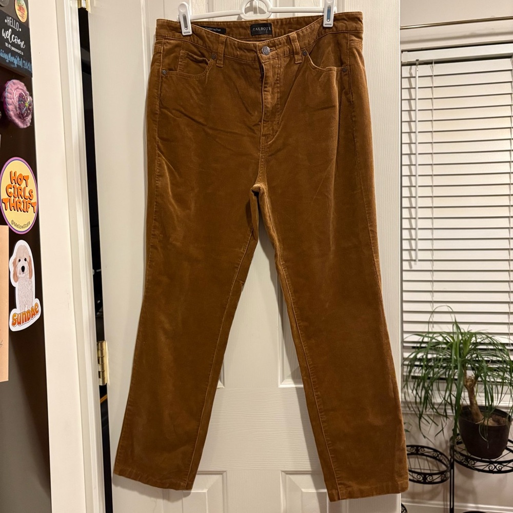 Women's Talbots Tan Corduroy Pants Size 8P
